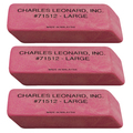 Charles Leonard Large Natural Rubber Pink Wedge Erasers, PK36 71512